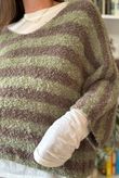 Stripe Boucle Slouch Knit Mocha & Moss